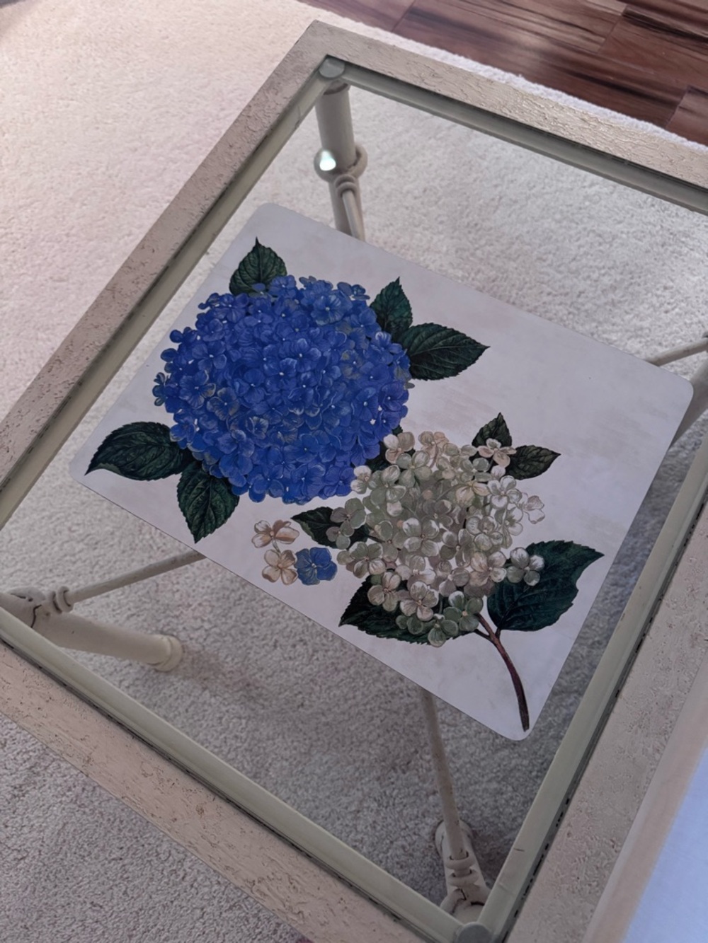 Hydrangea Placemat Set - Blue & Cream Floral - Picture 8 of 10